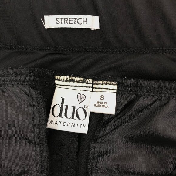 Duo Maternity S Black Slacks Stretch Back Button Pockets Workwear 31" Inseam - Picture 5 of 10